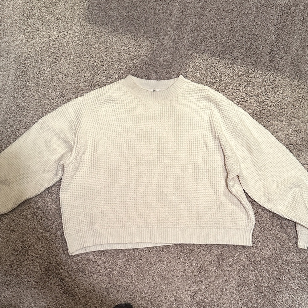 Mango Textured Cream Sweater